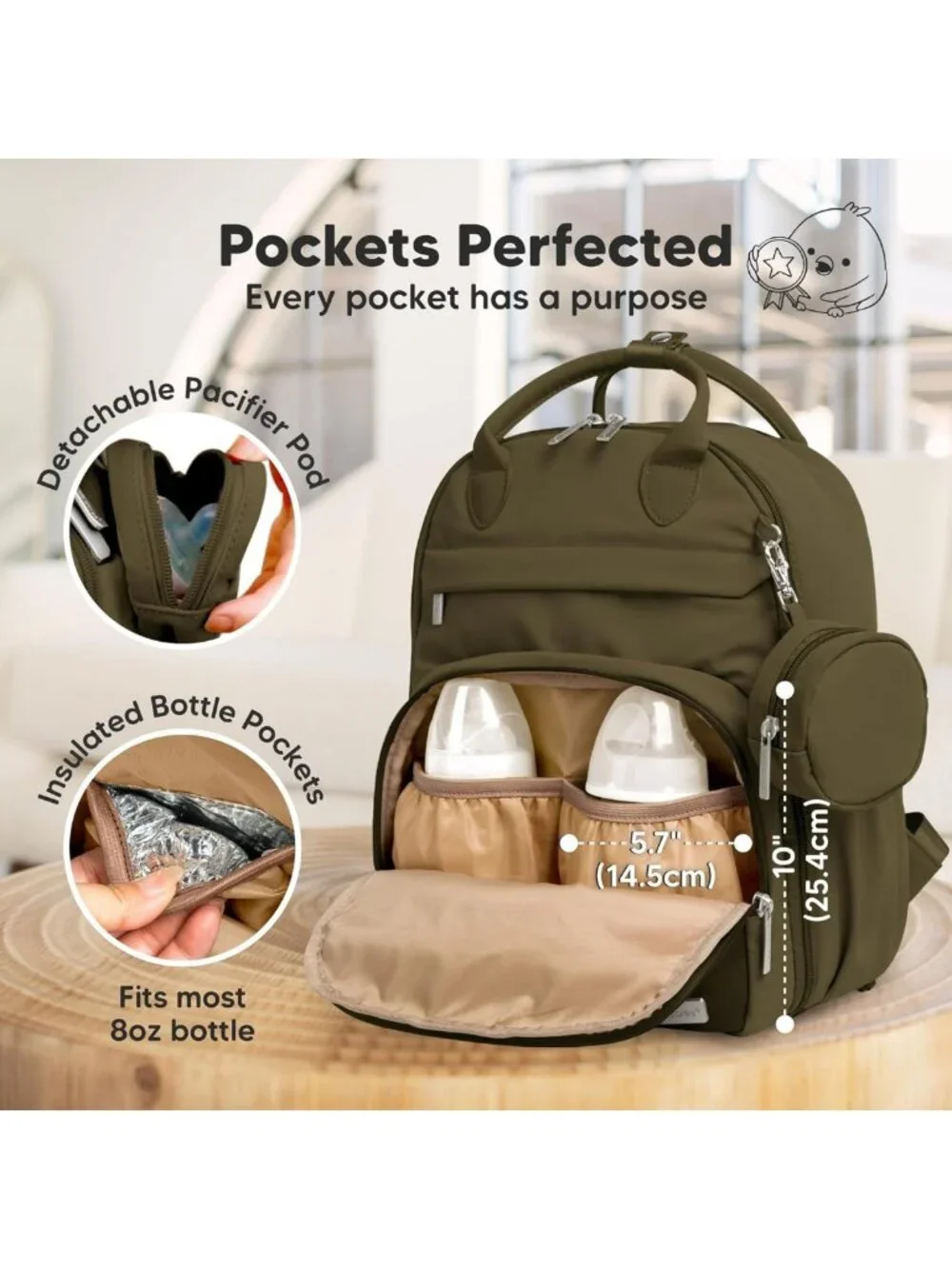 Multifunctional Waterproof Diaper Bag Backpack - Compact 18L, Unisex, Travel